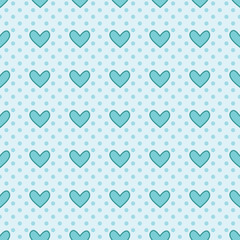 Vector seamless pattern with valentine hearts