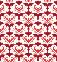Fototapeta na wymiar Vector seamless pattern with valentine hearts