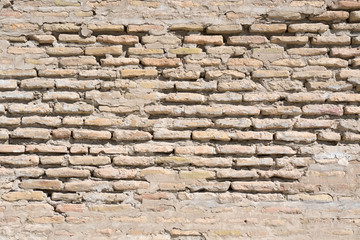 Medieval brick wall of Samanid Mausoleum. Bukhara, Uzbekistan, Central Asia.