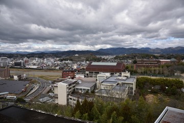 Fototapeta na wymiar 日本の岡山県津山市の町の風景