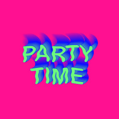party time colorful slogan design