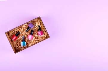 Make up concept idea, flat lay photo.