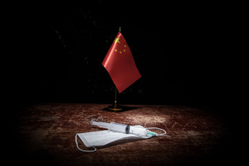 Coronavirus / Corona virus concept. china put mask to fight against Corona virus. Concept of fight...