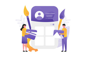 freelancer illustration. create portfolio flat design concept. vector graphics 