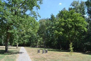 GERMANY,OERBKE-JULY 24,2018: Path on Memorial at the mass grave of the fallen in world war II.Stalag XI D (321) stationary pow camp