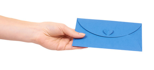 Blank mail envelope with heart.