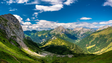 Summer day trekking in the Carnic Alps, Friuli Venezia-Giulia, Italy