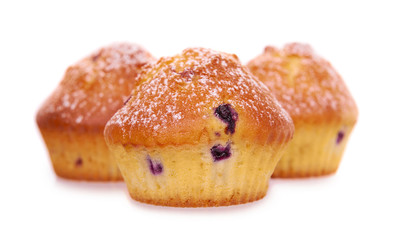 Homemade blueberry cupcake.