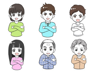 腕を組んで自慢