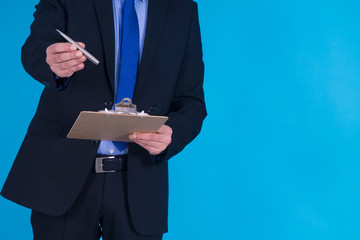 businessman with documents to sign