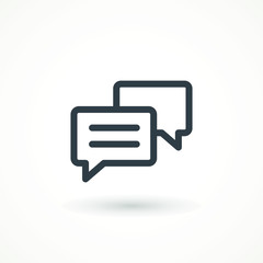 Speech bubbles line Icon, Editable strok flat design style speaking Chatting Chat, speak sign, talk icon