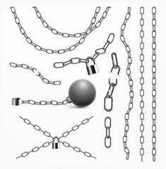 Steel Chain Realistic Set  