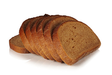 rye bread on a white background