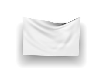 White Textile Banners. Template Ready for Your Text and Design.