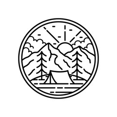simple logo badge nature design, for t-shirt prints, patches, emblems, posters, badges and labels and other uses