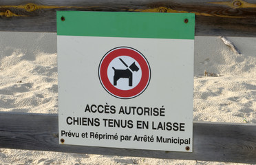 Panneau interdit aux chiens 