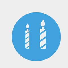 birthday candles vector icon with flame for birthdays
