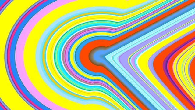 Flat design abstract motions, opening and rotated bright colors round shapes and lines