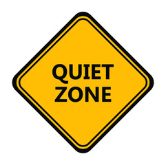 Yellow quiet zone sign. vector icon