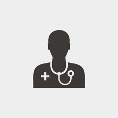 doctor with stethoscope in neck vector icon medical doctor