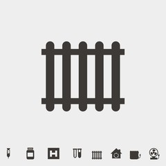 wooden house fence vector icon