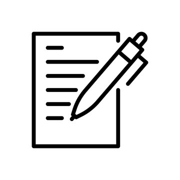 Writing Icon. Flat Vector Graphic In White Background.