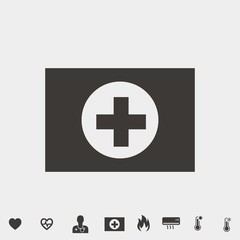 Fototapeta premium first aid kit box vector icon
