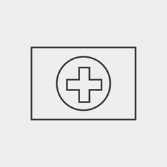 Fototapeta premium first aid kit box vector icon
