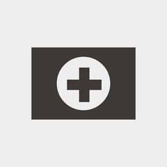 Fototapeta premium first aid kit box vector icon