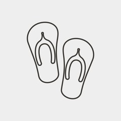 flip flop slippers vector icon footwear
