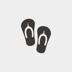 flip flop slippers vector icon footwear