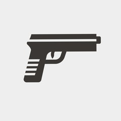pistol gun vector icon fire arm for security protection 