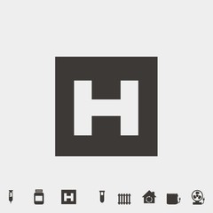 hospital symbol H vector icon 