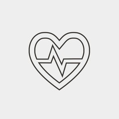 heart beat rate vector icon