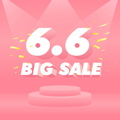 6.6 Shopping day big sale background vector