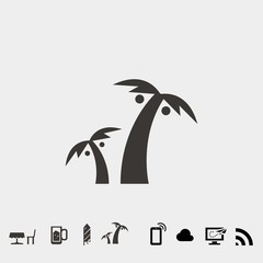 Naklejka premium coconut trees vector icon beach trees palm