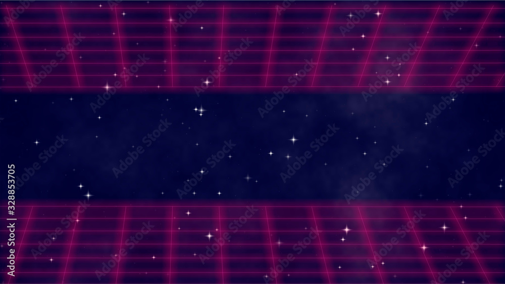 Canvas Prints abstract retro background with lights and stars