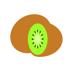 Obraz premium kiwi fruit logo icon illustration design