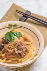 すき焼き風うどん