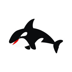 Cute killer whale vector graphic element design