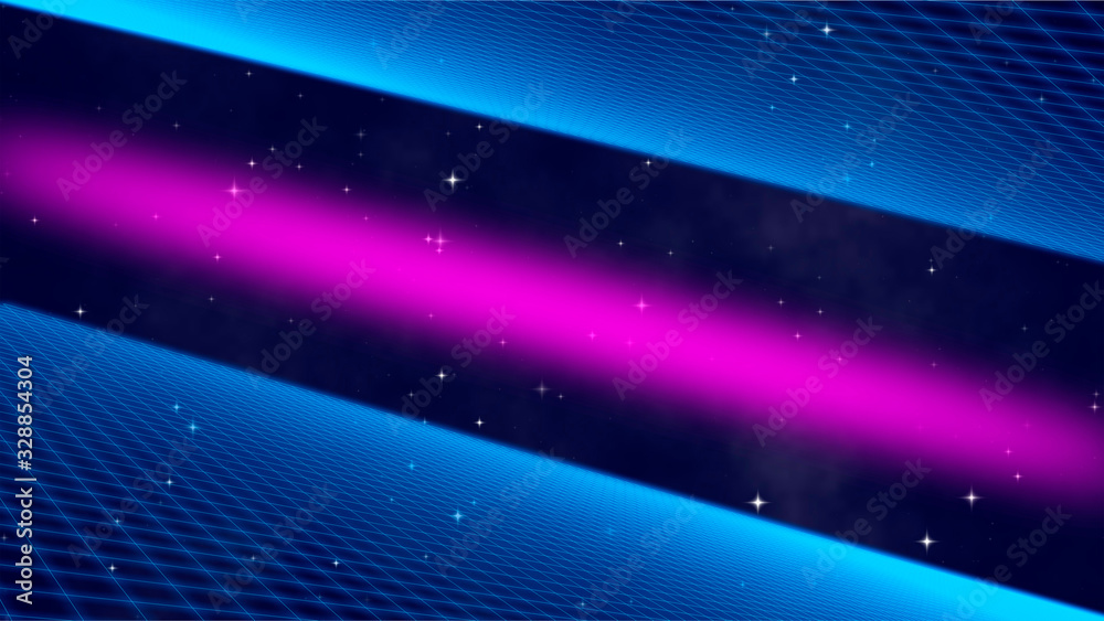 Wall mural abstract background with stars and rays. abstract grid on retro style