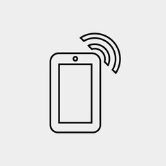 smartphone wireless signal vector icon connection to internet