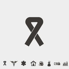 cancer ribbons sign vector icon