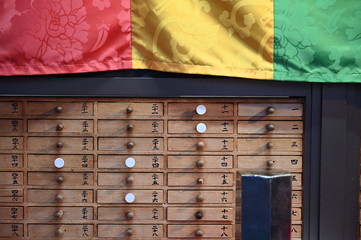 ２０２０年東京オリンピックの年の東京の風景　正月の浅草寺のおみくじ