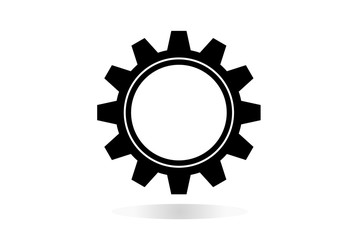 Vector Machine Cogwheel, Flat Icons In Black And White. Gear Wheel, Cog, Clockwork Round Detail. Gear Can Be Combined Into Mechanism By Changing Size. Business Concept Element For Infographics Poster.
