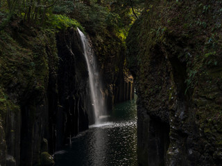 Fototapeta na wymiar Minaino Falls in Takachiho Gorge, Miyazaki, Japan