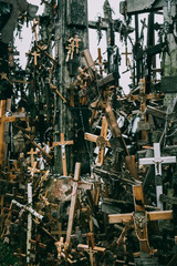 Famous hill of crosses in Lithuania