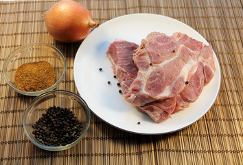 meat, onions and spices