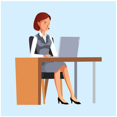 Secretary work on her boss schedule vector illustration