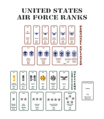 united states air force ranks - obrazy, fototapety, plakaty